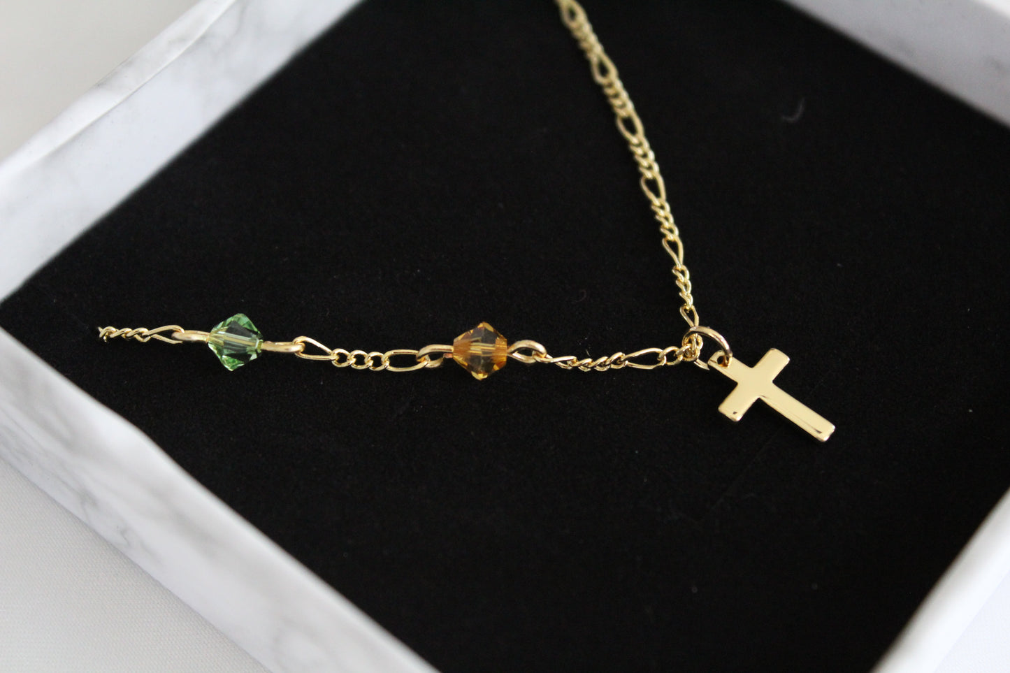 Birthstone Cross Necklace