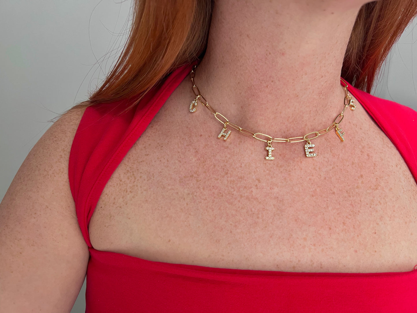 CHIEFS paperclip charm necklaces
