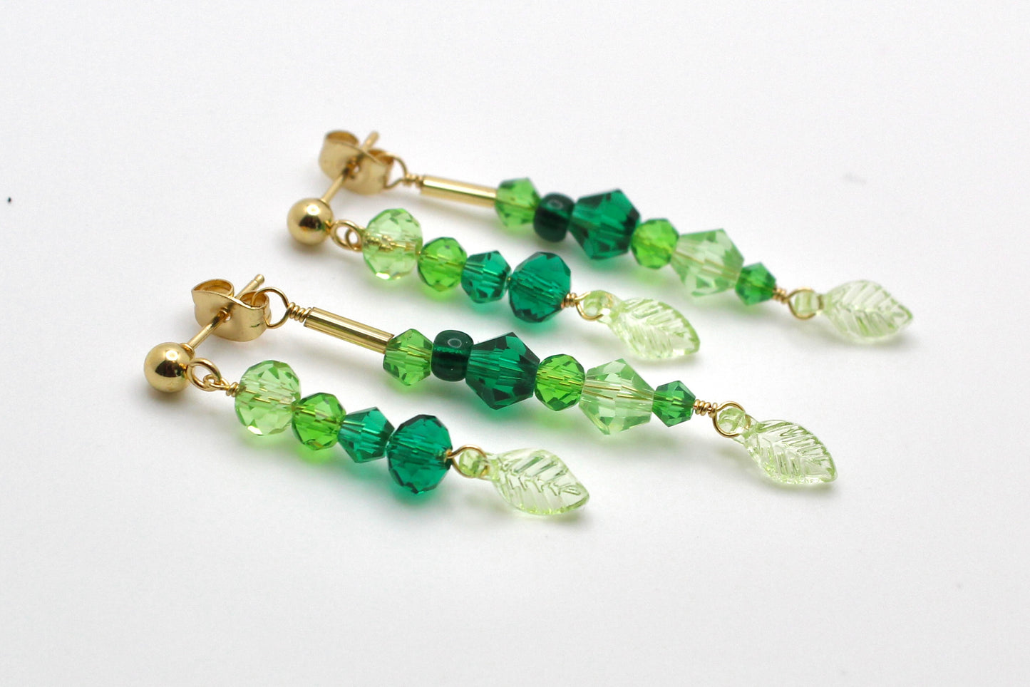 🌿 Beaded Plant Earrings - #11 gold