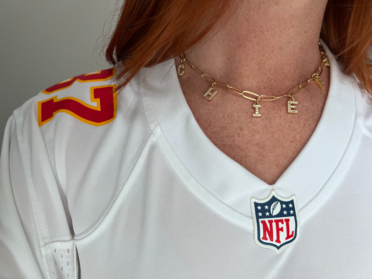 CHIEFS paperclip charm necklaces