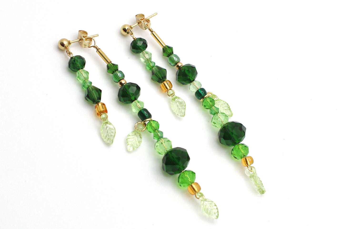 🌿 Beaded Plant Earrings - #5 gold