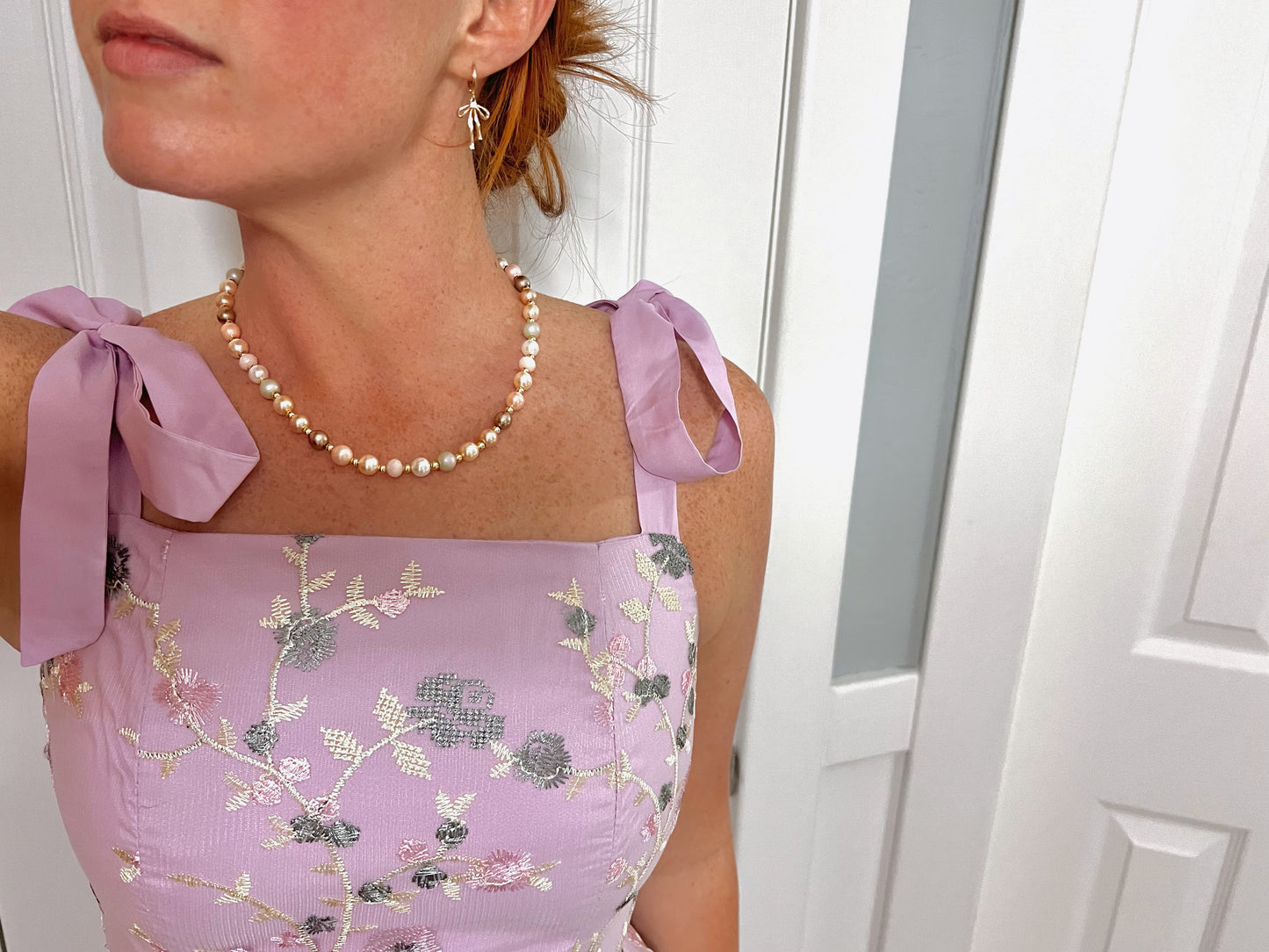 Pink Champagne Pearl Necklace