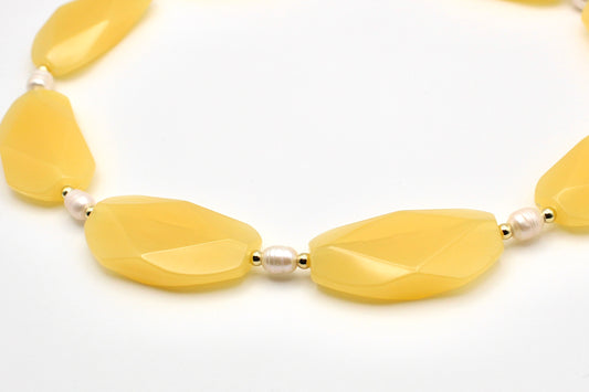 Thrifted Yellow Statement Necklace