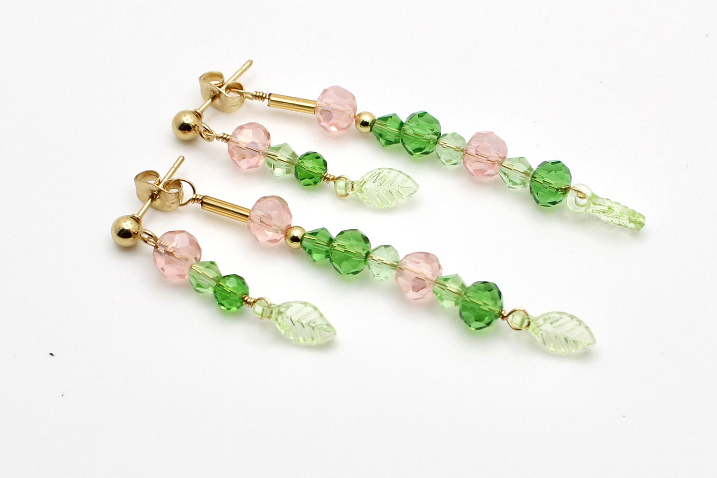 🌿 Beaded Plant Earrings - #7 gold