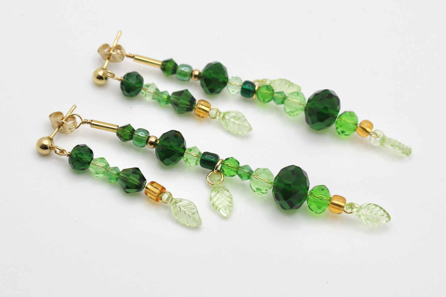 🌿 Beaded Plant Earrings - #5 gold