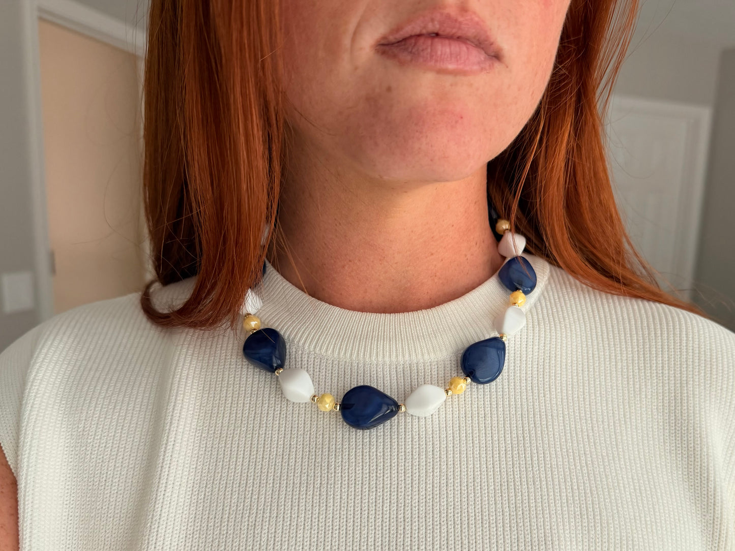 Blue Ribbon Necklace