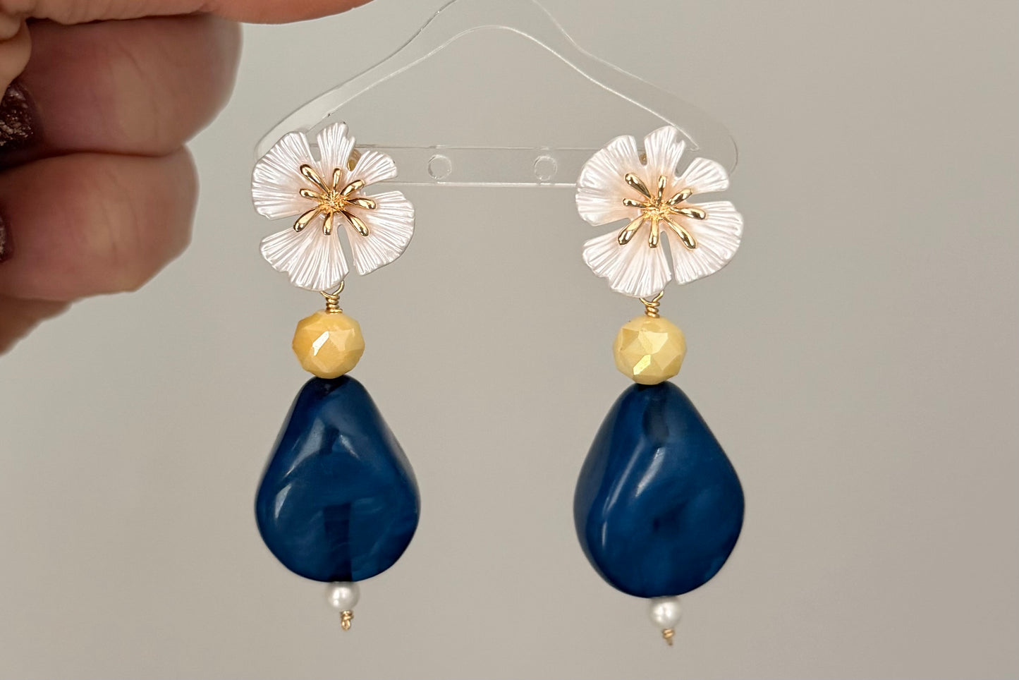 Blue Daisy Earrings
