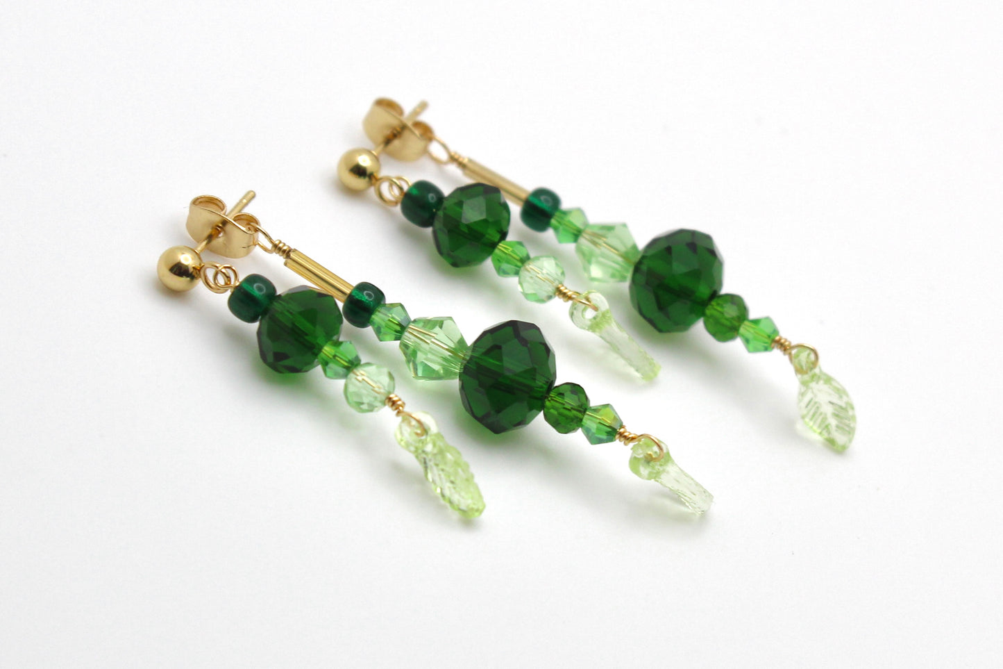 🌿 Beaded Plant Earrings - #3 gold