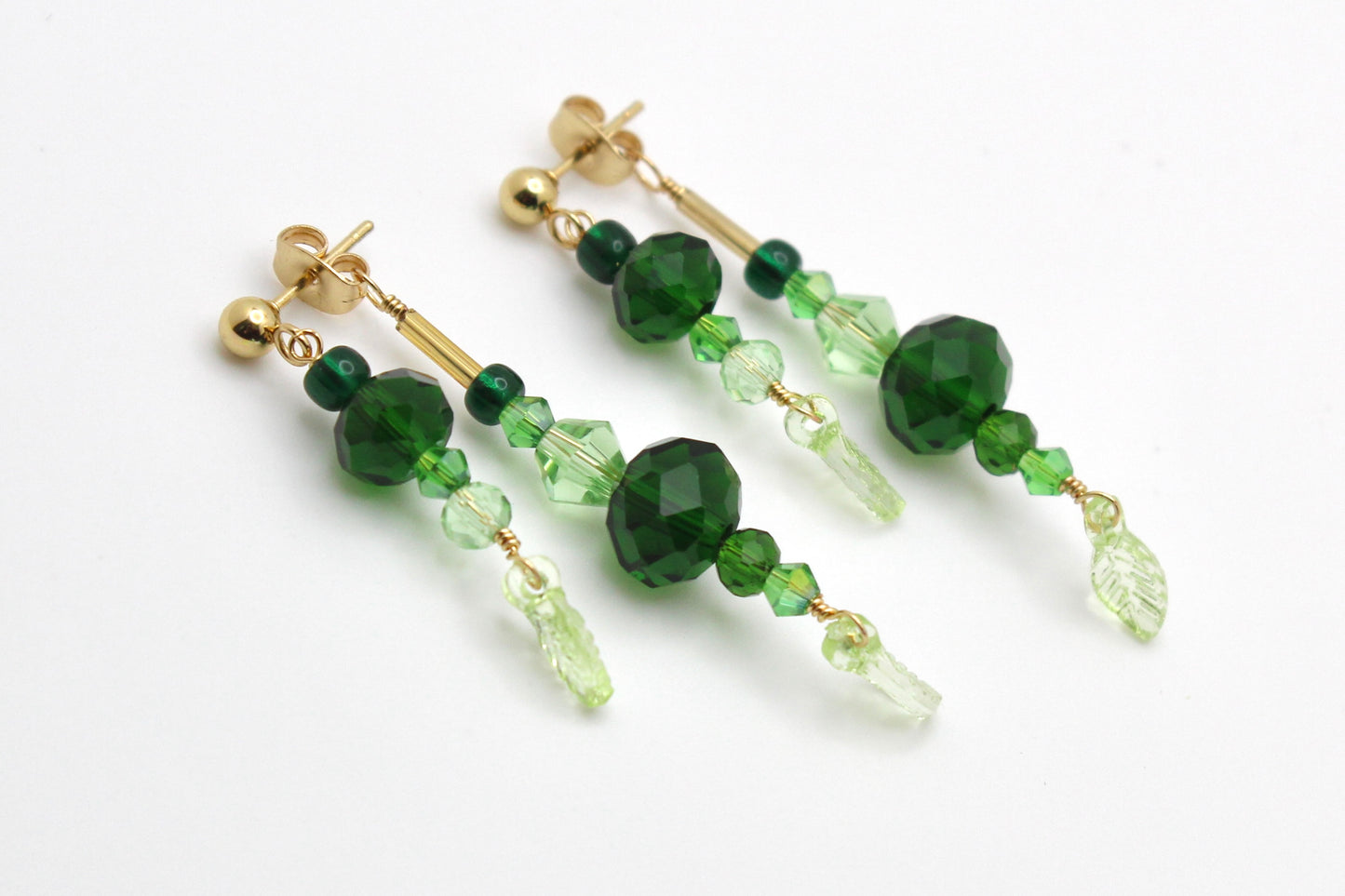 🌿 Beaded Plant Earrings - #3 gold