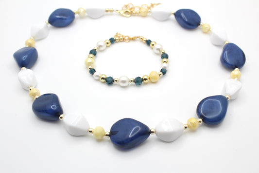 Blue Ribbon Necklace