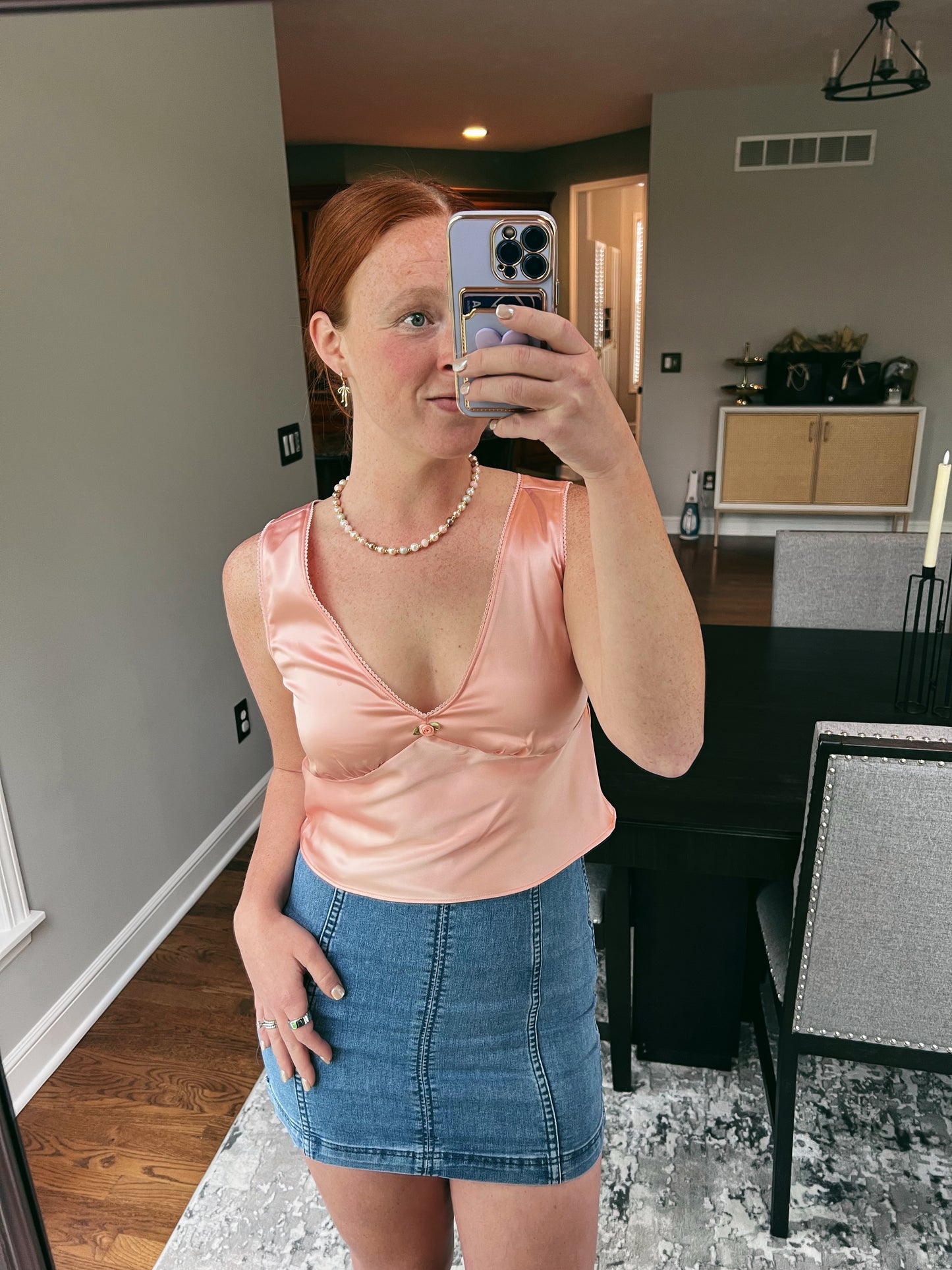 Pink Champagne Pearl Necklace