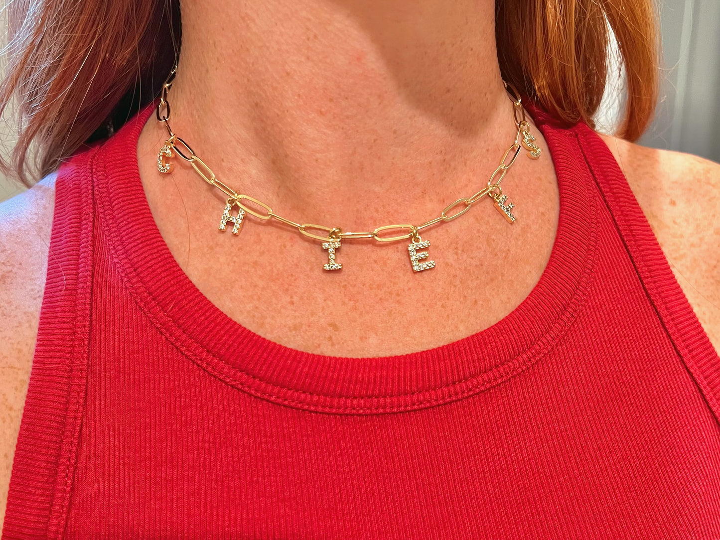CHIEFS paperclip charm necklaces
