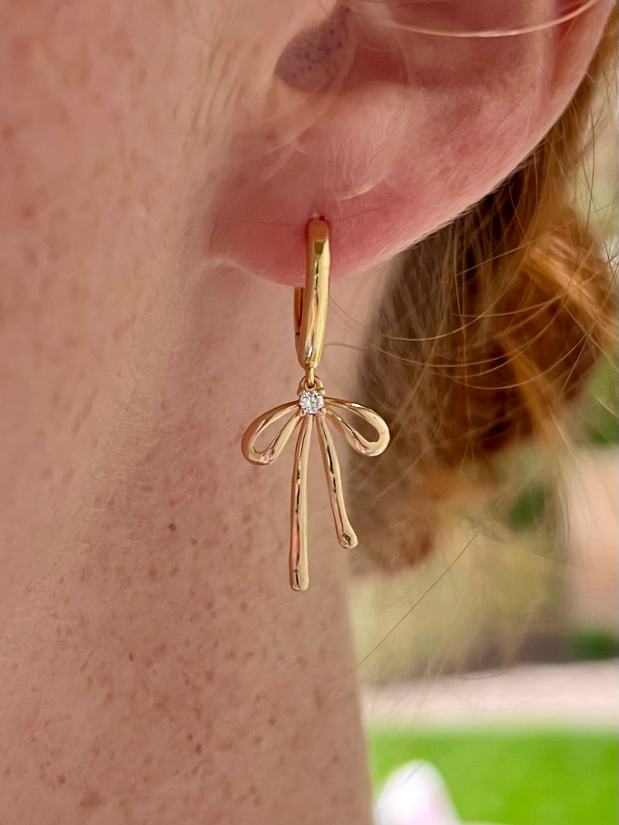 Dainty Waterfall Bow Hoops