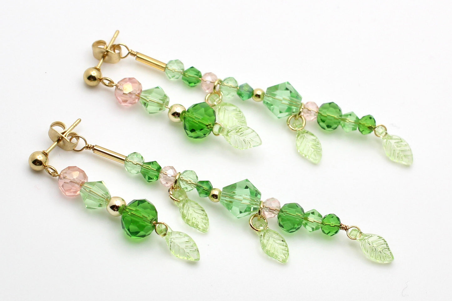 🌿 Beaded Plant Earrings - #8 gold