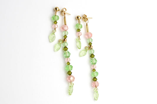 🌿 Beaded Plant Earrings - #6 gold