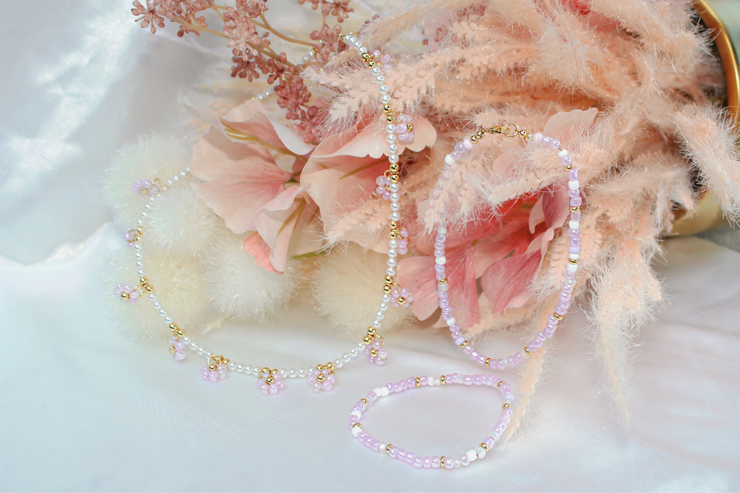 Pink Petal Anklet