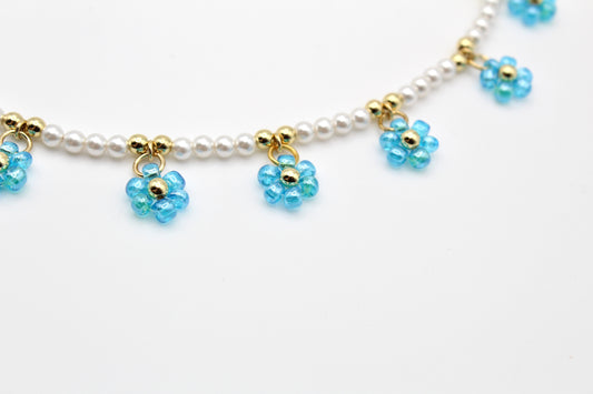 Springtime Necklace - in Aqua