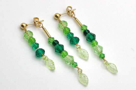🌿 Beaded Plant Earrings - #11 gold