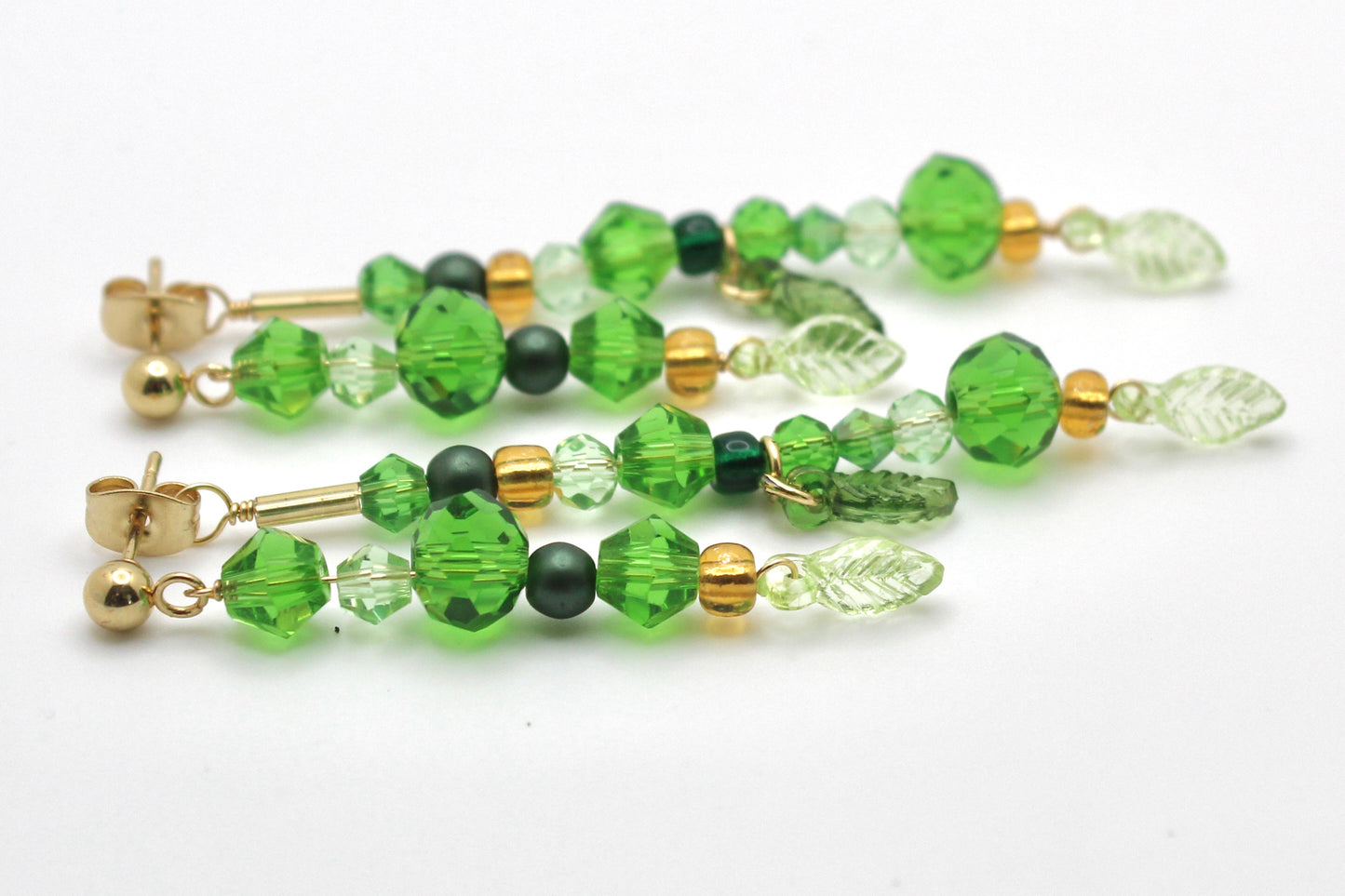 🌿 Beaded Plant Earrings - #9 gold