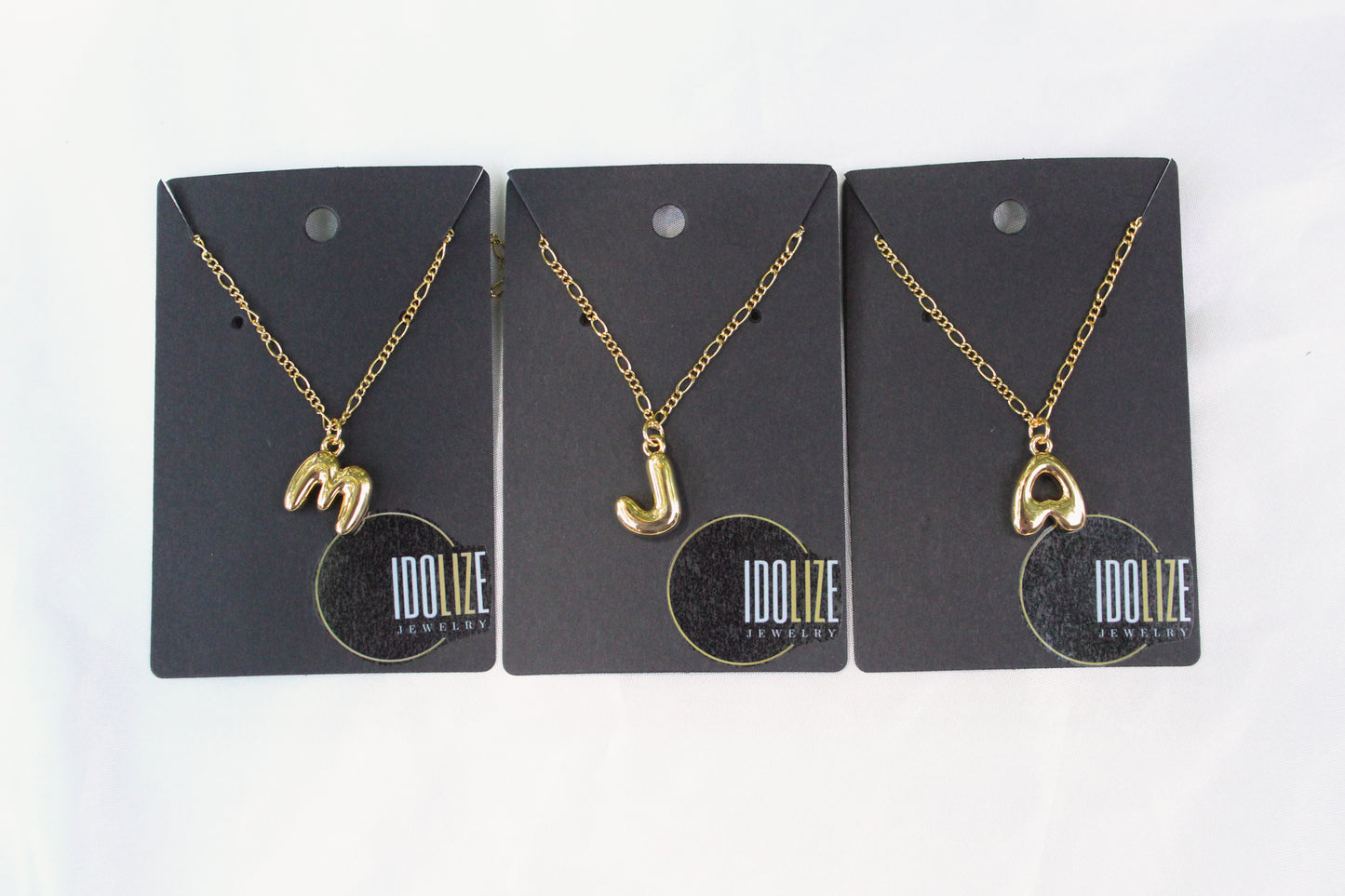 Bubble Letter Charm Necklace