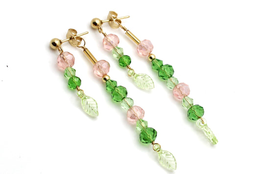 🌿 Beaded Plant Earrings - #7 gold