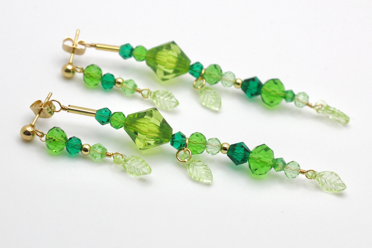 🌿 Beaded Plant Earrings - #4 gold