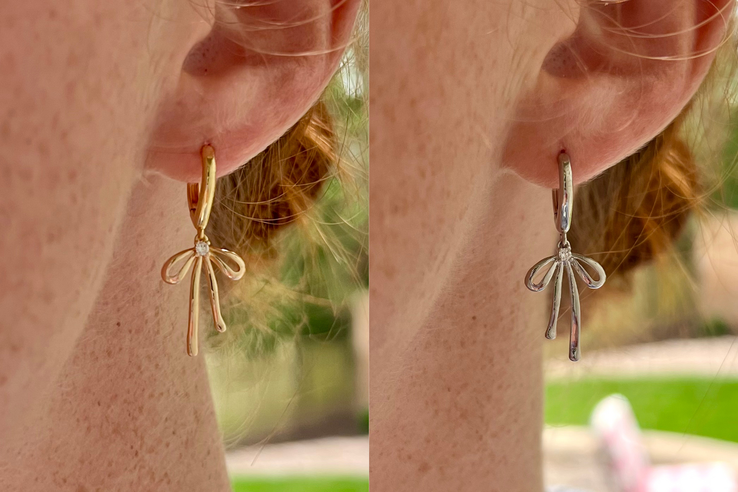 Dainty Waterfall Bow Hoops