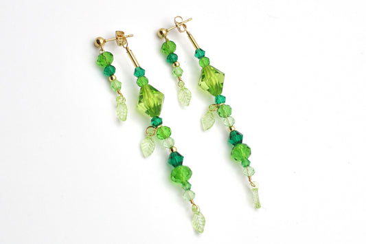 🌿 Beaded Plant Earrings - #4 gold