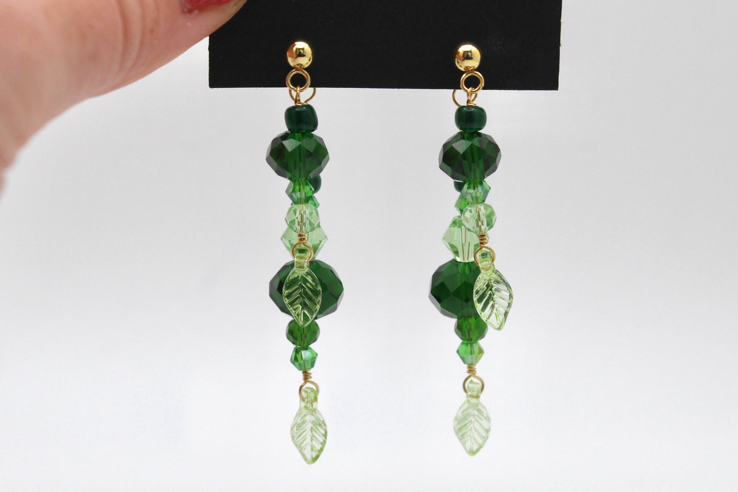 🌿 Beaded Plant Earrings - #3 gold